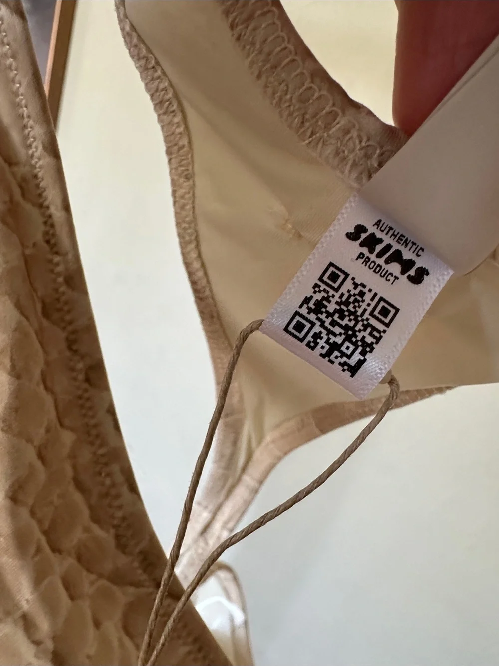 SKIMS Thong Bikini Bottom Size Egret crocodile print NWT